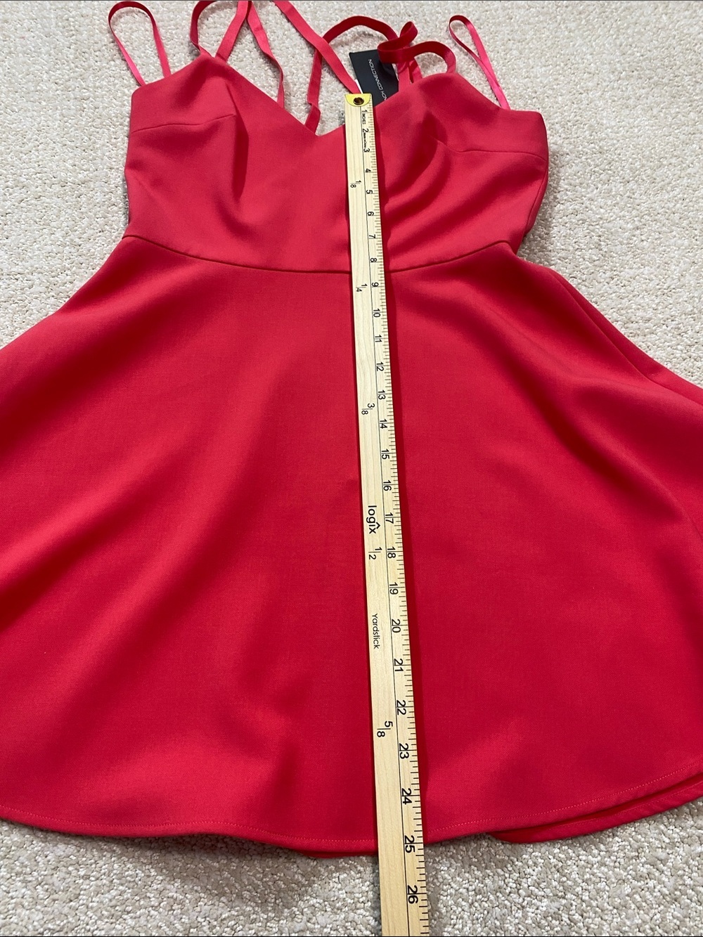 French Connection Hot Pink Double-Strap Fit-and-Flare Mini Dress Size 6 - Picture 12 of 15
